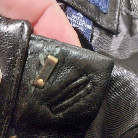 VTG Gap leather pants Women 4 black bootcut 28x31 Biker Motorcycle Gothic Y2K - Picture 7 of 12